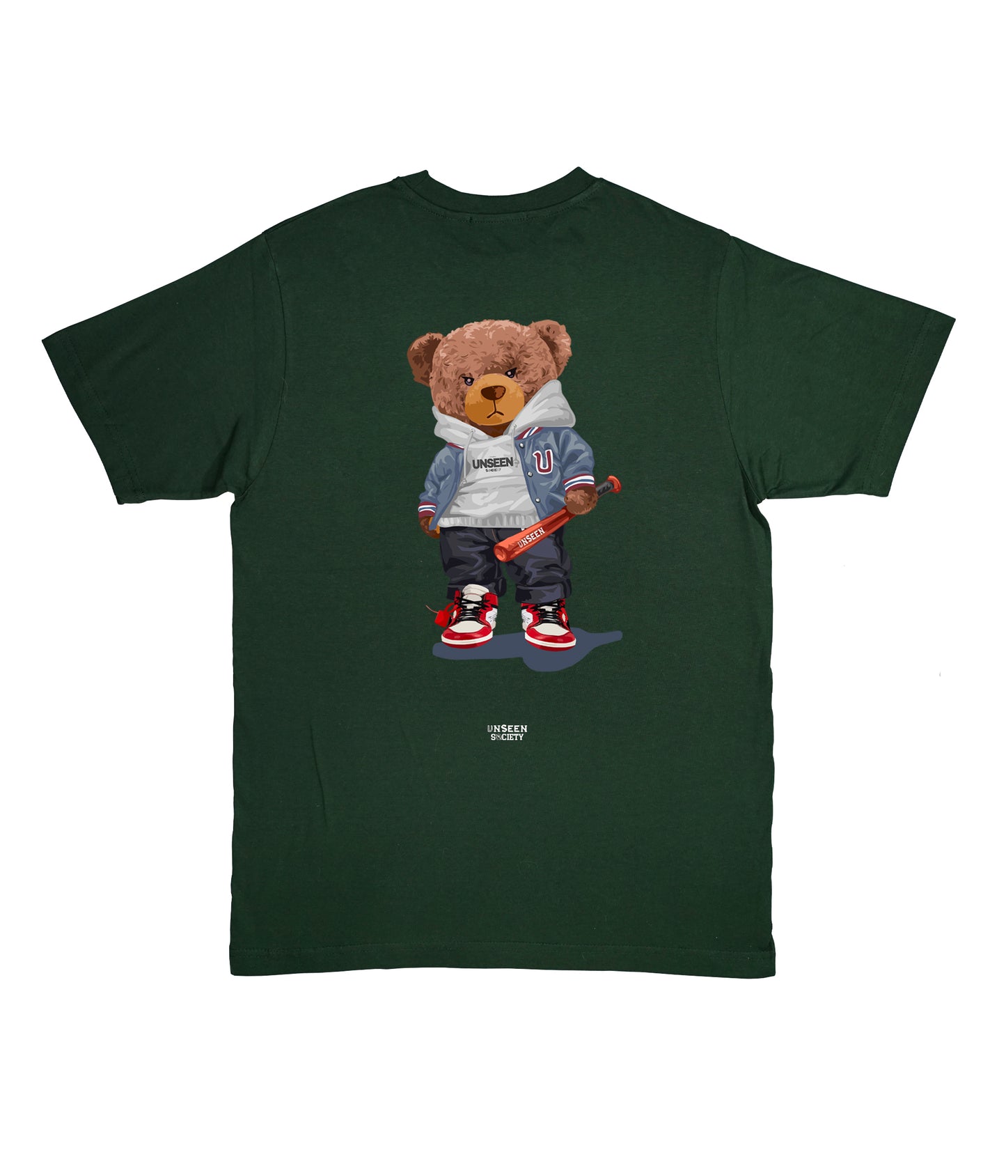 Bear with bat tee