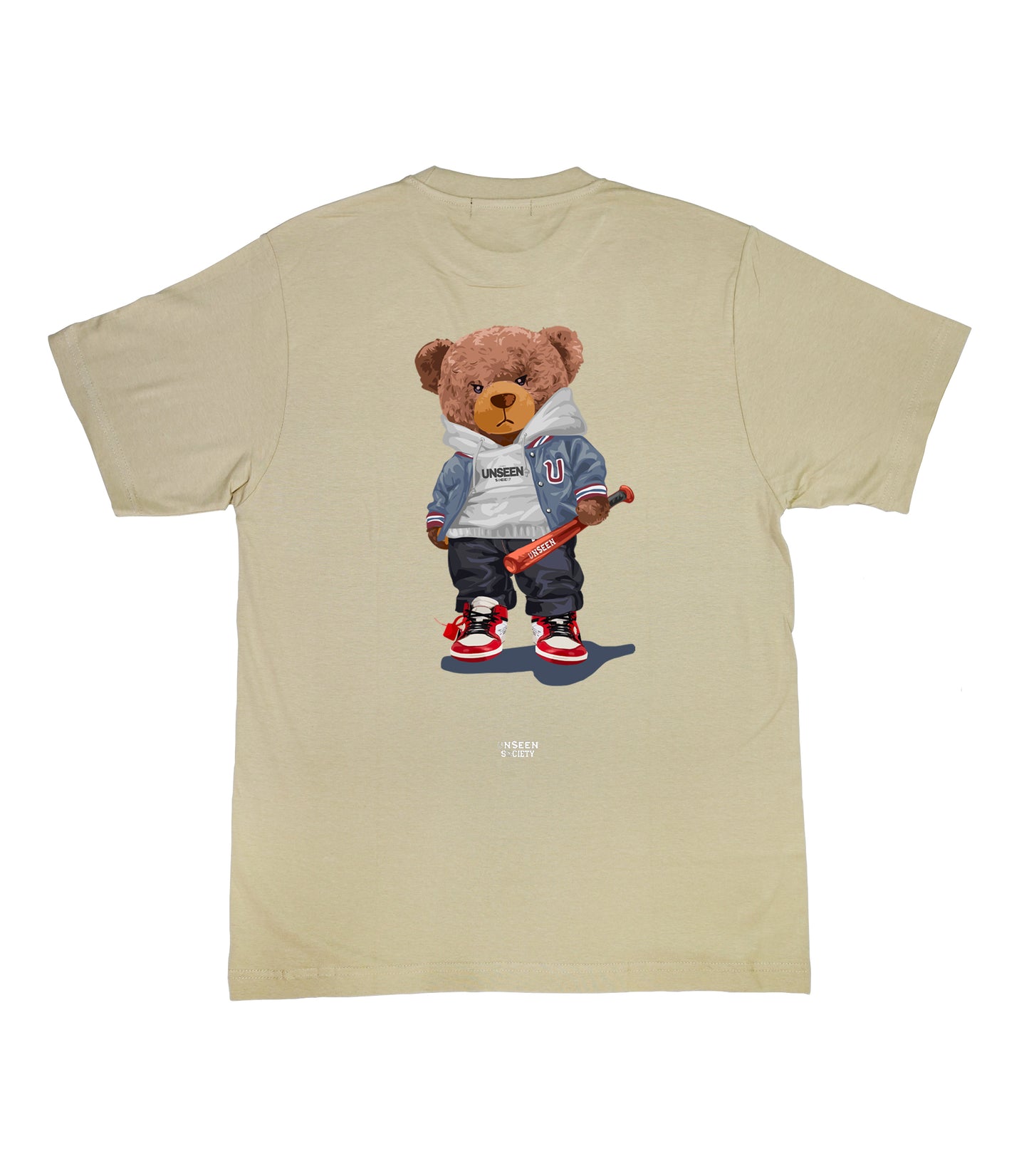 Bear with bat tee