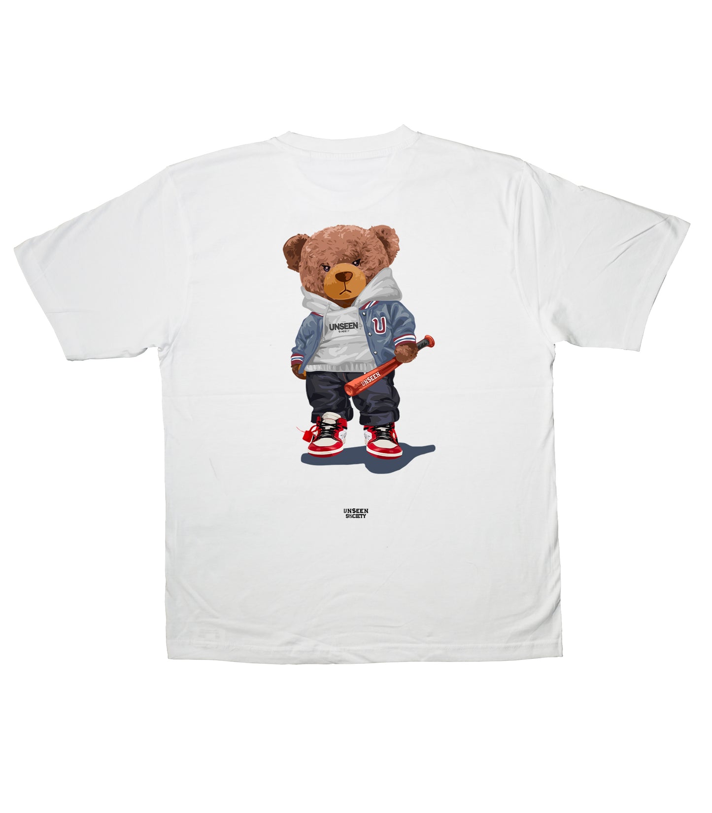 Bear with bat tee