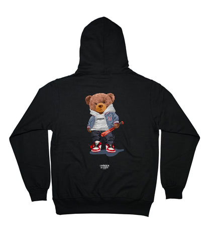 Bear with bat hoodie